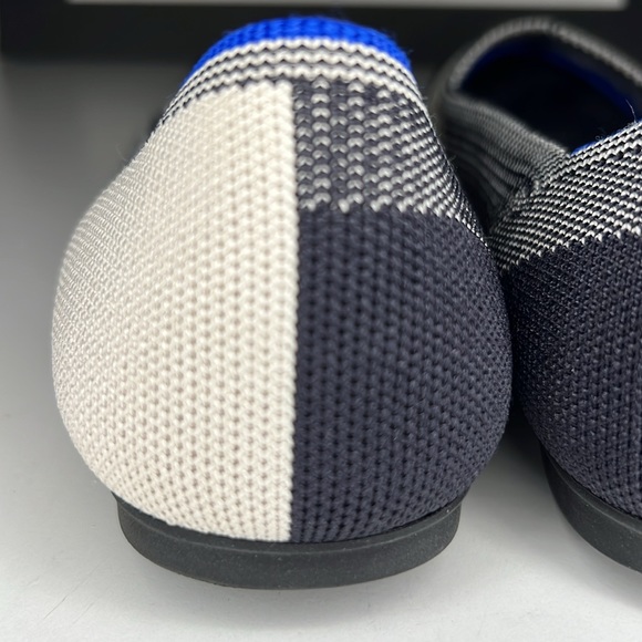 Rothys  Flat Captoe Black Cream Buffalo Plaid Knit Ballet Round Toe Women’s 8.5 - Picture 6 of 16